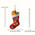 thumbnail image 3 of Fiudx Decoración del hogar Colgante de cadena acrílica con forma de muñeco de nieve para interior de coche de Papá Noel, colgante para llave de coche, colgante para mochila, 3 of 3