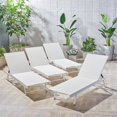 thumbnail image 4 of Noble House Chaise Longue Extérieure en Aluminium et Maille (Ensemble de 4) Blanc, 4 of 35