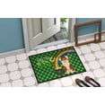 thumbnail image 4 of Longhaired Chocolate and White Chihuahua St. Patrick's Day Indoor or Outdoor Mat 24x36 36 in x 24 in, 4 of 5