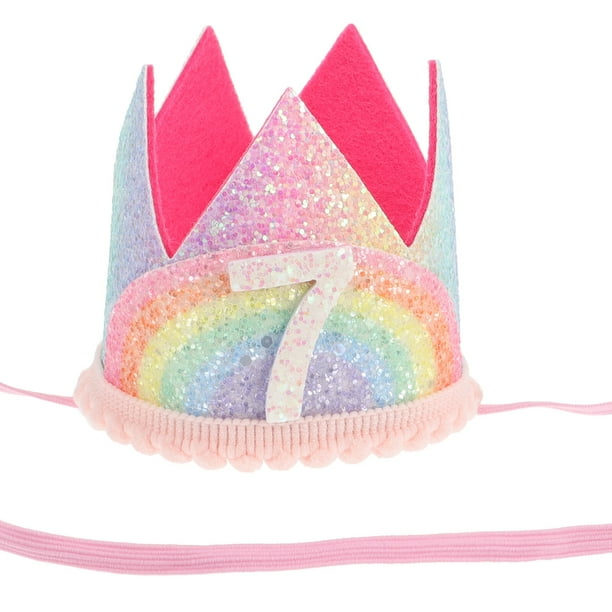 KAKOWELY Adorable diadema con número y corona para fiesta de cumpleaños de bebé, para niños y niñas