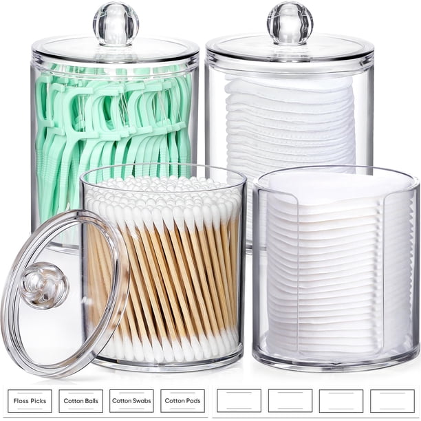 Set de tarros de boticario AOZITA Qtip Holder, 4 unidades