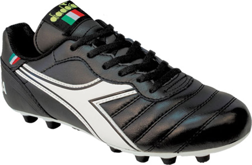 Diadora Kids Brasil MD PU Jr Soccer Cleats Black Leather 2 M