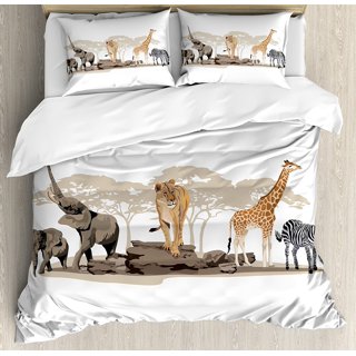  XIUCOO Personalized Cute Jungle Safari Animals Pink Floral  Bedding Set with Name Custom Kids Children's Room 3 Pcs Twin Size Duvet  Cover Sets Student Gift : Home & Kitchen