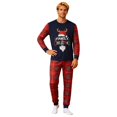 thumbnail image 2 of CUZIBR Family Outfits Matching Sets Plaid Classic Crewneck Cute Hat Letter Print Long Sleeve Shirt And Trousers Casual Clothes Cozy Clothing Outfit For Dad Outfits Set,Red,L, 2 of 4
