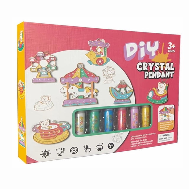 pdqouc DIY Suncatcher Window Art Kit for Kids, Create Colorful Paint Pendant Ornaments, Fun Arts and Crafts Activity for Children Age 3+, Great for Parties and Gifts