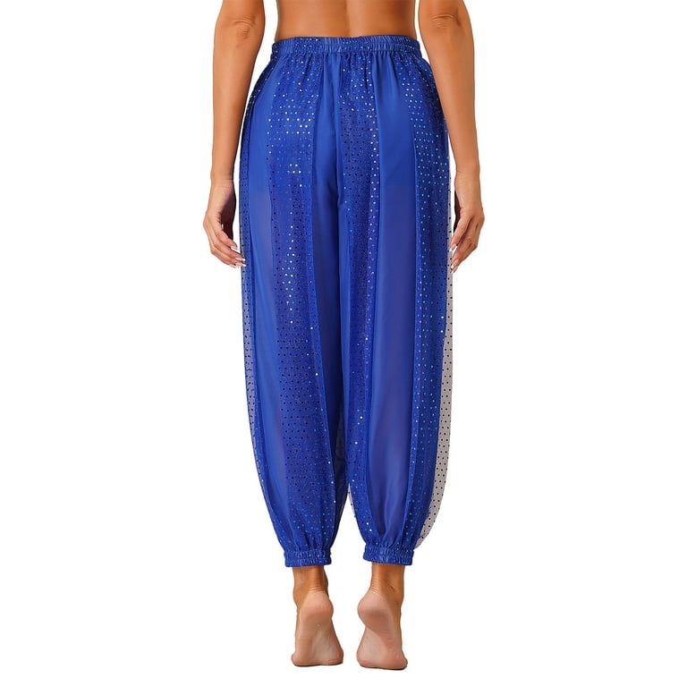  AIUKE Women's Pants Split Hem Sequin Pants Women's Pants (Color  : Royal Blue, Size : Medium) : Clothing, Shoes & Jewelry