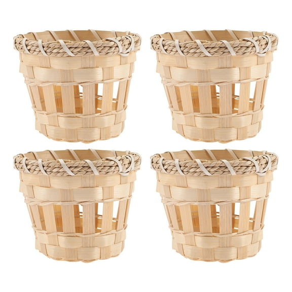 BESTONZON 4pcs Light Yellow Drum Lampshade Handwoven Light Shade for Home Decoration