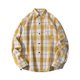 thumbnail image 2 of Blusa y camisa de manga larga con cuello vuelto para hombre, blusa informal a cuadros a la moda con botones y cuello vuelto, blusa de poliéster para hombre, 2 of 4