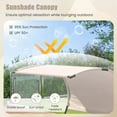 thumbnail image 3 of Laicejoy Outdoor Double Chaise Lounge Chair, Patio Loveseat Lounger with Sunshade Canopy & Headrest Pillows, 3 of 8