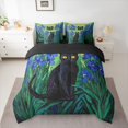 thumbnail image 2 of Manfei Animal Black Cat Bedding Comforter Set 7-Piece for Boys Girls,Cartoon Floral Animal King Bedding Sets,Chic Purple Flowers Ultra Soft Bed Sheets,Breathable Home Decor,Reversible, 2 of 8