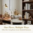 thumbnail image 5 of Unique Bargains Expandable Metal Bookends with Compartments Home 2 Pcs Gold, 5 of 5