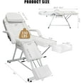 thumbnail image 2 of OmySalon Professional Massage Table,3-Section Adjustable 66in W/Steel Frame, Massage Lash Tattoo Chair&Bed W/2 Split Legs & 1 Tray for Spa Facial Waxing Physical Therapy(White), 2 of 7