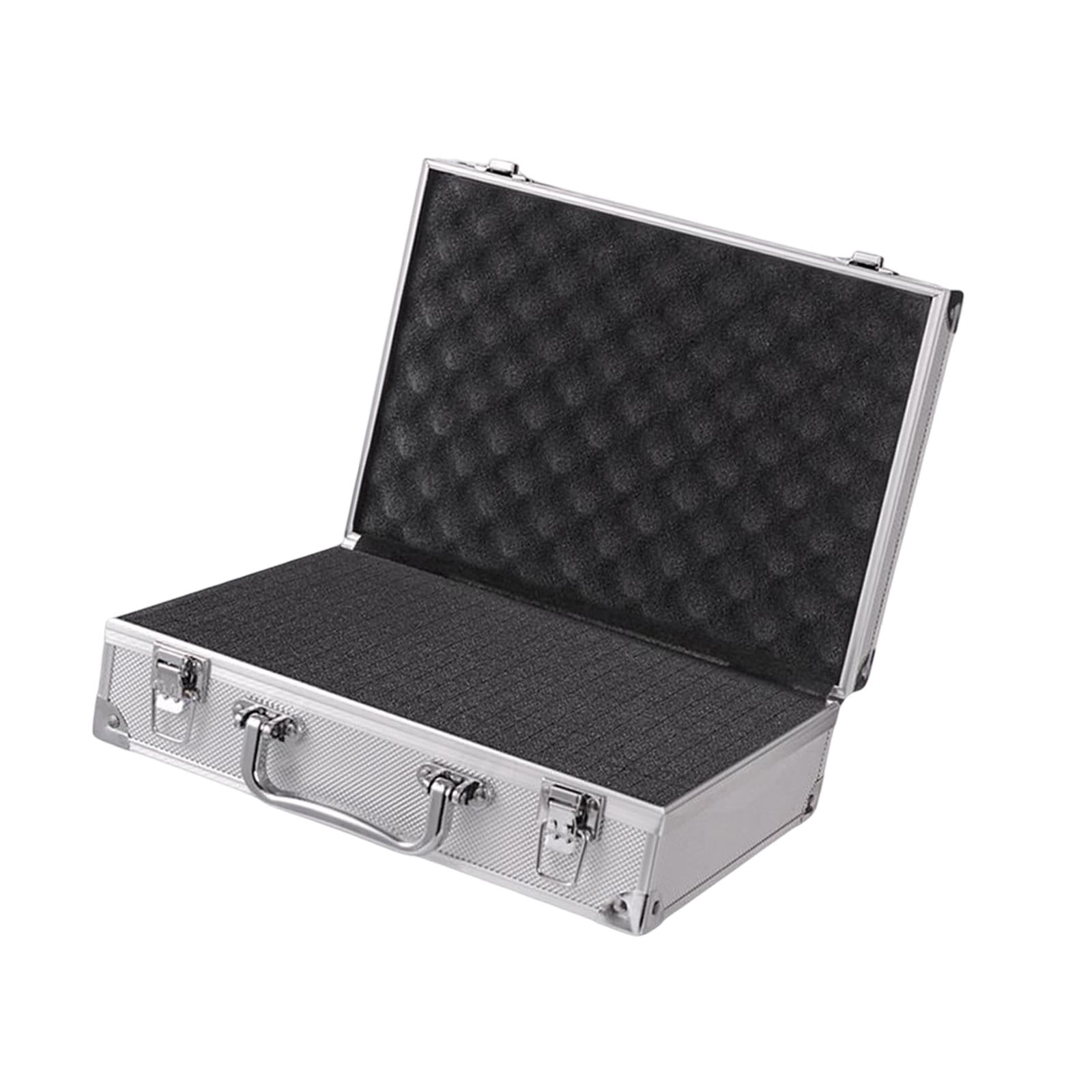 LeeQinersw Aluminum Alloy Carrying Case Lightweight Waterproof Briefcase Multipurpose Siliver Small Buckle