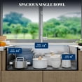 thumbnail image 4 of Kojooin Stainless Steel 304 Drop-In Kitchen Sink, Handmade Brushed Finish Sink with Cutting Board, Dish Rack and Bottom Mat, 4 of 8