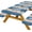 Lake Blue, variant on Palm Leaf Picnic Table Cover with Bench Covers,Hawaii Green Leaves Theme Decor,Tropical Botanical Tablecloths,for 5 Ft Rectangle Tables and Seats,with (30x60 Inches)