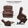 thumbnail image 2 of LIANLAM High Back Large Size Chenille Power Lift Recliner Chair with 8-Point Vibration Massage and Heat For Elderly, USB Charging, Dark Brown, 2 of 6