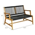 thumbnail image 3 of Outdoor Wood Bench 2-Person Patio Bench Loveseat Chair Black, 3 of 5