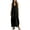 Black, variant on Womens Summer Dresses Casual Women's Casual Loose Fit Long Sleeveless Dress V Neck Button Down Collar Comfortable Blend Flowy Summer for Everyday Wear Beach Vacation Black L