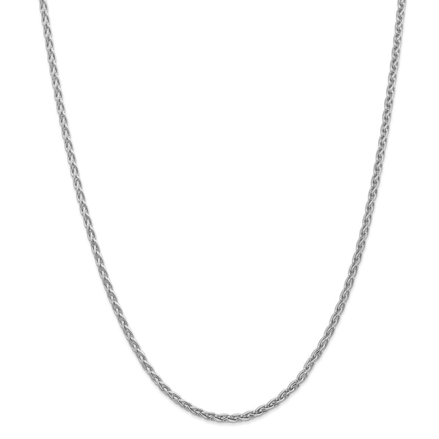 14K White Gold 3mm Parisian Wheat Chain 18 Inch