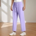 thumbnail image 5 of HXWCHs Women's Casual Athletic Trousers Soft Comfortable Loose Fit Straight Leg Pants for Everyday Wear XXL Light Purple, 5 of 6