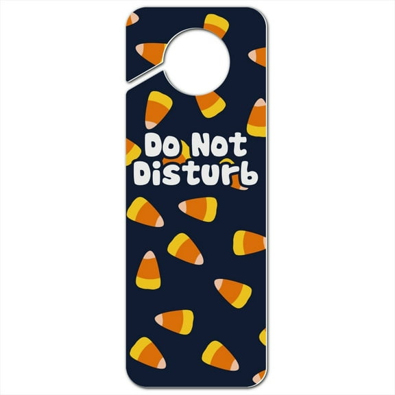 Sweet Orange Candy Corn Pattern Plastic Door Knob Hanger Sign