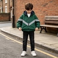 thumbnail image 6 of Boy Fleece Lined Hooded Windbreaker Jacket Reflective Stripe Zip up Lightweight Outerwear Winter Jacket Easy to Fold Raincoat, 6 of 9