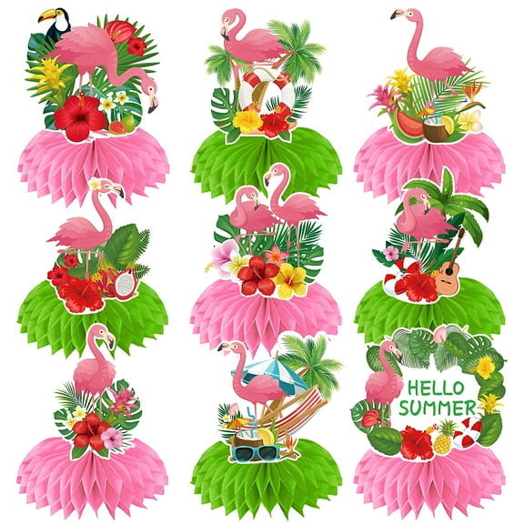 Beach Party Decorations Kit - Beach Themed Honeycomb Centerpieces and Table Decor for Summer & Pool Party Decorations