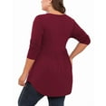 thumbnail image 5 of PINKSIR Women's Plus Size Henley Shirts Peplum V Neck Button Tunic Tops Casual Long Sleeve Blouse 1XL-4X, 5 of 7