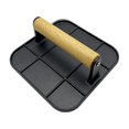 thumbnail image 4 of LOVIVER Aluminum Alloy Burger Press Grill Cooking Smasher Professional Wooden Handle Hamburger Press for Steak Making BBQ Accessories Square Black, 4 of 8
