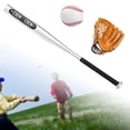 thumbnail image 3 of Juego de bate de béisbol de aleación de aluminio con guante de béisbol y entrenamiento de pelota para el hogar Guante Marrón Izquierdo Cola Bate de béisbol, 3 of 8