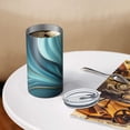 thumbnail image 3 of 20oz Coffee Tumblers Teal and Gold Marble Splatter Pattern Stainless Steel Vacuum Insulated Travel Tumbler Coffee Cups Mug with Lid and Straw with Cleaning Brush for Cold & Hot Drinks, 3 of 5