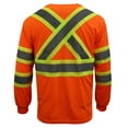 thumbnail image 2 of RK Safety NY BFL-T5711 High-Visibility Class 3 T Shirt with Moisture Wicking Mesh Birdseye and X pattern, Black Bottom(Medium, Neon Orange), 2 of 2