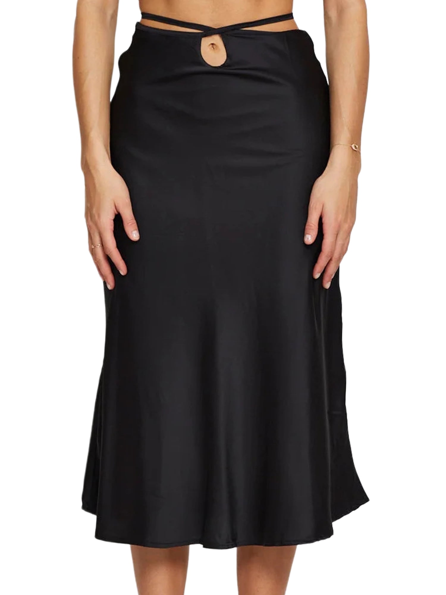 Niuer Women Pleated Solid Color Fishtail Skirt Ladies Casual Skirts