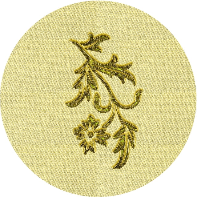 Ahgly Company Tapis Rond Lavable en Machine Intérieur Transitionnel Jaune Soleil, 3 Pieds Rond