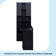 thumbnail image 4 of L-Shaped Corner Computer Desk for Home Office or Study desk, Study Modern Style Table with Drawers, Bookshelf & Hutch, 2-in-1 L-Shaped Design, Large Working Space,black, 4 of 15