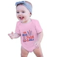 thumbnail image 6 of EnJoCho Toddler Summer Romper Baby Kids 4th Of July Letters Prints Crewneck Short Sleeve Jumpsuit Boys Girls Independence Day Solid Bodysuit Home Casual Crawl Outing Cloths, 6 of 7