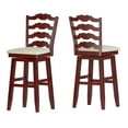 thumbnail image 2 of Weston Home Sheena French Ladder Back Bar Height Swivel Stool, Antique Berry, 2 of 5