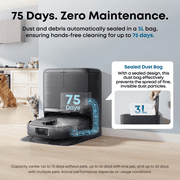 eufy C28 Robot Vacuum and Mop Combo, HydroJet Self-Cleaning Roller Mop, DuoSpiral Detangle Brush, 15,000 Pa,Auto Mop Washing&Drying, Self-Emptying&Refilling