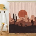 thumbnail image 2 of Western Cactus Shower Curtain, Boho Abstract Desert Succulent Plant and Sun Fabric Shower Curtains Set for Bathroom, Bohemian Terracotta Restroom Decor Accessories with Hooks 72X 72 Inch, 2 of 6