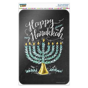 Happy Hanukkah Menorah Vinyl Decal Sign