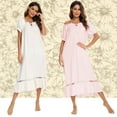 thumbnail image 6 of Eternatastic Women's Short Sleeve Pajama Dress Nightgown Soft Sleep Shirt Nightshirt Sleepwear S-XXL, 6 of 6