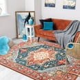 thumbnail image 6 of Lochas Vintage Floral Rugs Soft Accent Area Rug Low-Pile Carpet for Living Room Bedroom Home Decor,2'x3',Red, 6 of 7