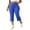 Blue, variant on Plus Size Women's Cargo Flared Capris High Waisted Stretchy Cropped Bootcut Trouser Summer Casual Workout Yoga Crop Pants