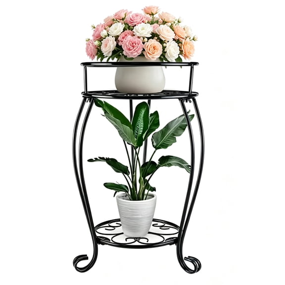19.33inch Tall Plant Stand for Flower Pot Heavy Duty Potted Holder Indoor Outdoor Metal Rustproof Iron Garden Container Round Supports Rack