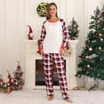 thumbnail image 4 of TIMIFIS Pajamas Noël Ensemble pour Femmes de Noël, Haut à Col Rond à Manches Longues pour les Fêtes et Pantalon Long à Carreaux Rouges, Tenue d'Intérieur Assortie pour la Famille, Ensemble, 4 of 5
