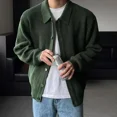 thumbnail image 5 of Suéter de punto para hombre, color verde liso, para negocios, ropa de hombre, cárdigan, moda 2024, clásico, coreano, otoño, pedido, jerséis, modo, 5 of 5