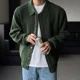 thumbnail image 5 of Suéter de punto para hombre, color verde liso, para negocios, ropa de hombre, cárdigan, moda 2024, clásico, coreano, otoño, pedido, jerséis, modo, 5 of 5