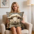 thumbnail image 4 of Euaioeiu Cute Animal Pillow Cover Llama Fox Squirrel Embroidery Style Decorative Throw Cushion Cover Soft Accent Pillow for Living Room Sofa Bedroom Decor, 4 of 6