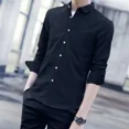 thumbnail image 3 of Ropa blanca masculina, blusa y camisa lisas para hombre, vestido de manga larga, estilo coreano, nuevo en diseñador, casual, normal, asiático, 3 of 5