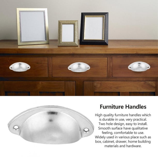 10 UNIDS Manijas de Cajón decorativo de La Vendimia Forma de Concha Tirar de Las Manijas Retro de Metal Perillas Para Muebles de Armario de Cocina Armario(#6) Ecomeon no